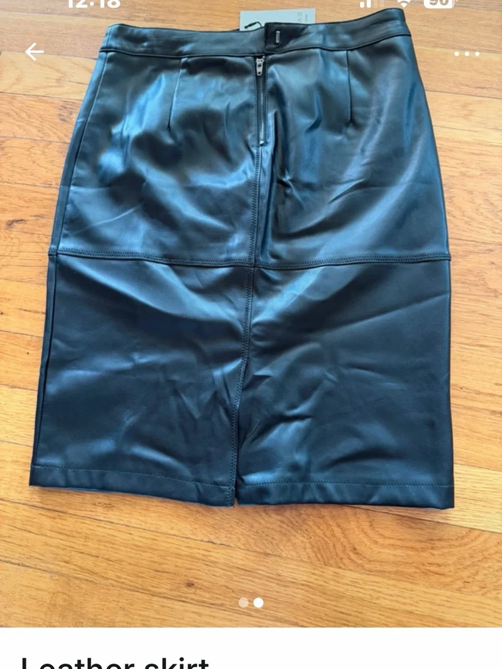 Black Faux Leather Pencil Skirt